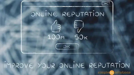 Online reputation stats on a chalkboard